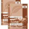 Filler Paper|Ecology Wide Ruled Filler Paper, 8.5" x 11", 3-Hole Punched, 500 Sheets/Pack, 2/Bundle (PAC2416-2)