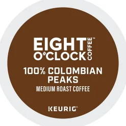Eight O'Clock 100% Colombian Peaks Coffee, Keurig K-Cup Pod, Medium Roast, 24/Box, 4 Boxes/Carton (6407CT)