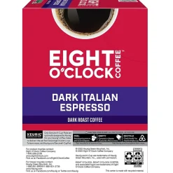 Eight O'Clock Dark Italian Espresso Keurig® K-Cup® Pods, Dark Roast, 24/Box (6408)