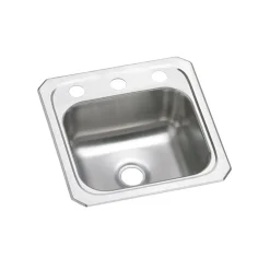Elkay Celebrity 15" x 15" x 6-1/8", Single Bowl Top Mount Bar Sink, Brushed Satin (BCR152)