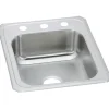 Elkay Celebrity 3-Hole Single-Bowl Drop In Sink, 21.25" x 17" x 6.88", Stainless Steel, Brushed Satin (CR17213)