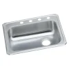 Elkay Celebrity 4-Hole Single-Bowl Drop In Kitchen Sink, 21.25" x 25" x 5.38", Stainless Steel, Brushed Satin (GECR2521R4)