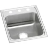 Elkay Celebrity 3-Hole Single-Bowl Drop-In Kitchen Sink, 20" x 17" x 7.13", Stainless Steel, Brushed Satin (PSR17203)