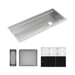 Elkay Circuit Chef Single-Bowl Undermount Sink Kit, 20.5" x 45.5" x 10", Stainless Steel, Lustrous Satin (CS45BPK)