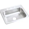 Elkay Dayton Stainless Steel 25" x 21-1/4" x 6-9/16", Single Bowl Top Mount Sink, Satin (D125213)