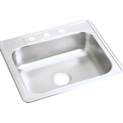 Elkay Dayton Stainless Steel 25" x 21-1/4" x 6-9/16", Single Bowl Top Mount Sink, Satin (D125213)
