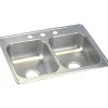 Elkay Dayton Stainless Steel 25" x 19" x 6-5/16", Equal Double Bowl Top Mount Sink (D225194)