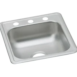 Elkay Dayton Stainless Steel 17" x 19" x 6-1/8", Single Bowl Top Mount Bar Sink, Satin (D117193)