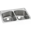 Elkay Dayton Stainless Steel 33" x 22" x 8", Equal Double Bowl Dual Mount Sink (DPXSR233222R)