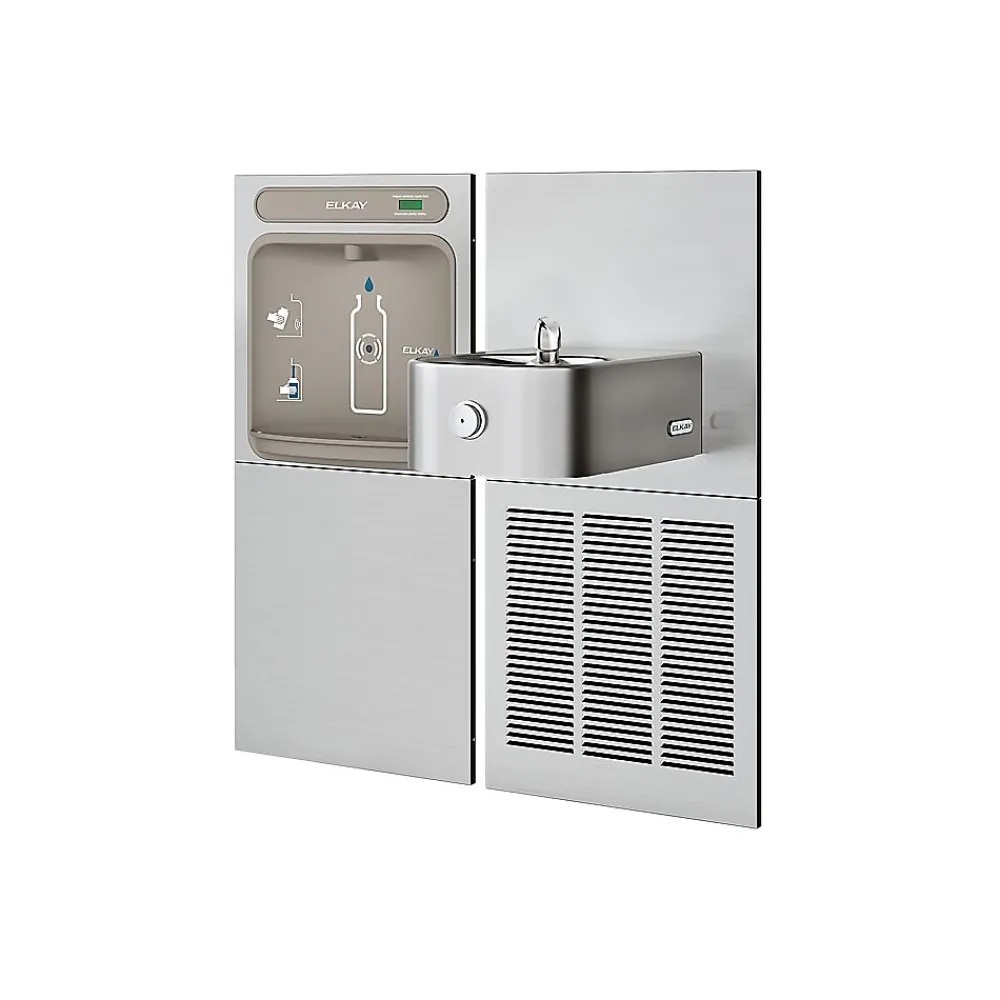 Elkay EZH2O Bottle Filling Station with Soft Sides Single Fountain, Stainless Steel (EZWS-SS8K)