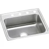 Elkay Lustertone 25" Drop In Single Basin Stainless Steel Kitchen Sink (LRAD2521553)