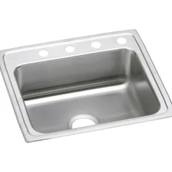 Elkay Lustertone 25" Drop In Single Basin Stainless Steel Kitchen Sink (LRAD2521553)