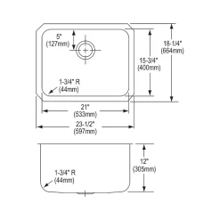 Elkay Lustertone Classic Single-Bowl Undermount Sink, 18.25