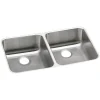 Elkay Lustertone Classic Double-Bowl Undermount Sink, 16.5" x 31.75" x 5.38", Stainless Steel, Lustrous Satin (ELUHAD321655)