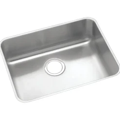 Elkay Lustertone Classic Single-Bowl Undermount Sink, 18.25" x 23.5" x 4.88", Stainless Steel, Lustrous Satin (ELUHAD211550)