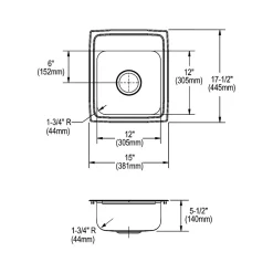 Elkay Lustertone Classic 3-Hole Single-Bowl Drop In Sink, 17.5
