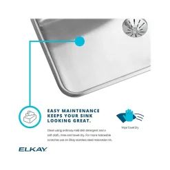 Elkay Lustertone Classic Single-Bowl Undermount Sink, 18.5