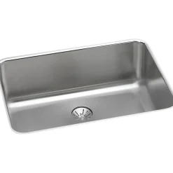 Elkay Lustertone Stainless Steel 26-1/2" x 18-1/2" x 10", Single Bowl Undermount Sink with Perfect Drain (ELUH241610PD)