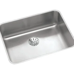 Elkay Lustertone Stainless Steel 23-1/2" x 18-1/4" x 5-3/8", Single Bowl Undermount ADA Sink with Perfect Drain (ELUHAD211555PD)