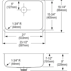 Elkay Lustertone Stainless Steel 23-1/2