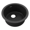 Elkay Quartz Classic Single-Bowl Drop In/Undermount Kitchen Sink, 18.13" x 18.13" x 7.5", Quartz, Black (ELG16FBBK0)