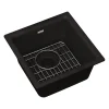 Elkay Quartz Classic Single-Bowl Drop In/Undermount Kitchen Sink, 15.75" x 15.75" x 7.69", Quartz, Black (ELG1616BK0C)