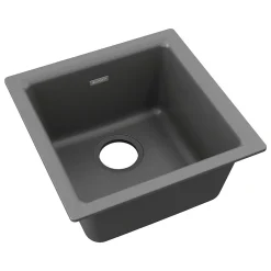 Elkay Quartz Classic Single-Bowl Drop In/Undermount Kitchen Sink, 15.75" x 15.75" x 7.69", Dusk Gray (ELG1616GY0)