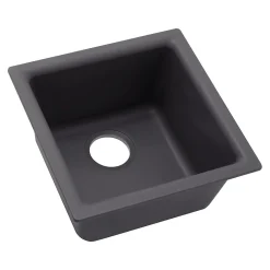 Elkay Quartz Luxe Drop-In/Undermount Single-Bowl Bar Sink, Charcoal (ELX1616CH0)