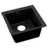 Elkay Quartz Luxe Single-Bowl Drop-In/Undermount Bar Sink, 15.75" x 15.75" x 7.69", Quartz, Caviar (ELX1616CA0)