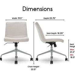 Office Chairs*Elle Decor Adelaide Fabric Task Chair, Ivory (48214B)