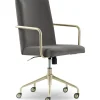 Office Chairs*Elle Decor Giselle Fabric Computer and Desk Chair, Light Gray/Gold (CHR10058B)