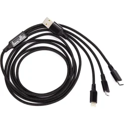 ELLIE ROSE 3-in-1 Charging Cable, 6 Feet Black (3CBL-0047)<Ellie Los Angeles Discount