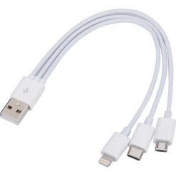 ELLIE ROSE 3-in-1 USB Charging Cable, Lightning/ USB-C/Micro USB (3CBL-0001)<Ellie Los Angeles Best