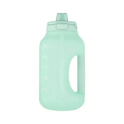 ello Hydra Time Markers Plastic Water Bottle with Straw, 64 oz., Yucca (299-0826-025-2)