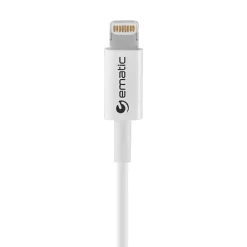 3 ft. Charge and Sync Lightning to USB-A Cable, White, (ELC420MF)<Ematic