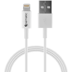 Charge and Sync Lightning to USB-A Cable, 6 ft., White, (ELC460)<Ematic Discount