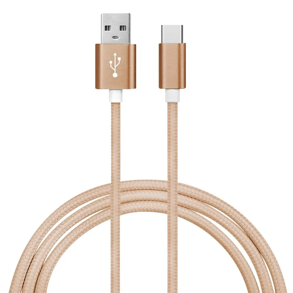 Charge and Sync USB-C 2.0 to USB-A Cable, 6 ft., Gold, (EUTC604GL)<Ematic Clearance