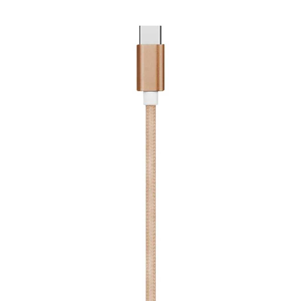 Charge and Sync USB-C 2.0 to USB-A Cable, 6 ft., Gold, (EUTC604GL)<Ematic Clearance