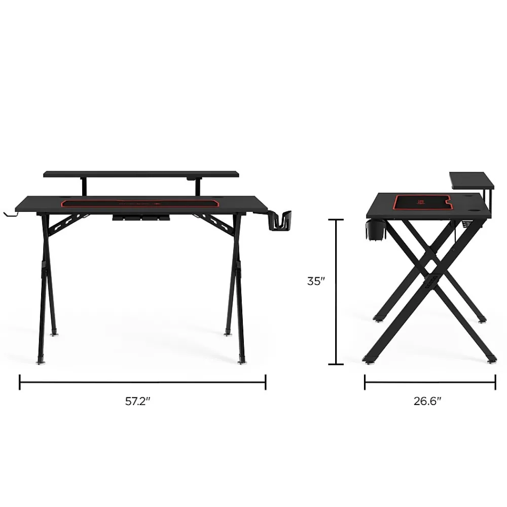 Computer Desks*Emerge Vizon 47"W Gaming Desk, (59260) Black
