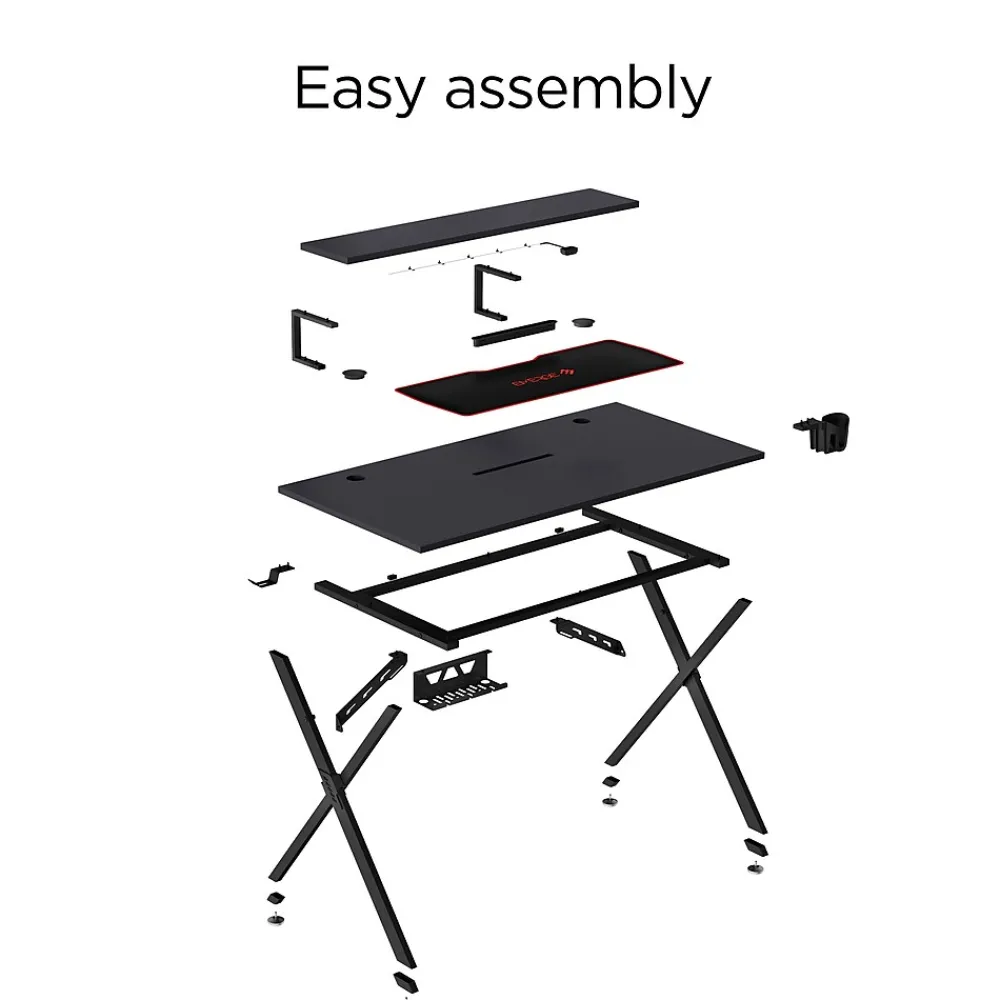 Computer Desks*Emerge Vizon 47"W Gaming Desk, (59260) Black