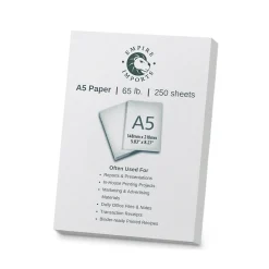 Card Stock*Empire Imports 65 lb. Cardstock Paper, 5.8" x 8.3", White, 250 Sheets/Ream (A5CARD)