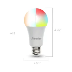 Energizer Connect Smart LED Bulb, Multi-White and Multi-Color, A19 (EAC2-1003-RGB)