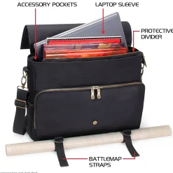 Tabletop Roleplaying Game Fabric Messenger Bag, Black (5871345)<Enhance Hot