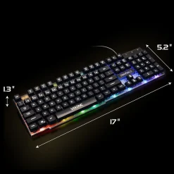 Best Enhance Voltaic 2 Wired Gaming Keyboard, Clear with Multicolor LEDs (ENVOKN2100CLWS)