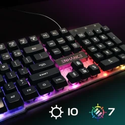 Best Enhance Voltaic 2 Wired Gaming Keyboard, Clear with Multicolor LEDs (ENVOKN2100CLWS)