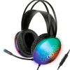 Clearance Enhance Voltaic 2 Wired Stereo Gaming Headset, USB 2.0, Clear with Multicolor LEDs (ENVOH2L100CLWS)
