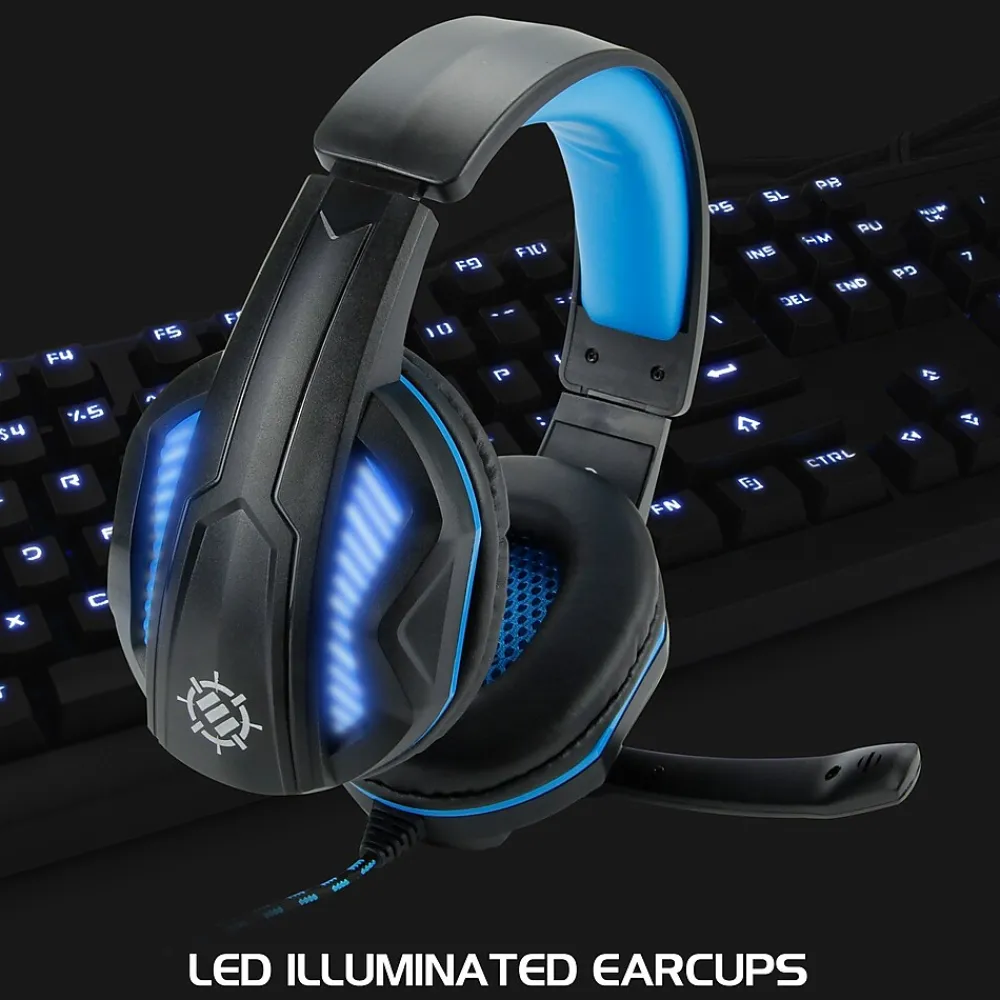 Best Enhance Voltaic Pro 7.1 Surround Gaming Headphones, USB, Black/Blue (ENVOH7L100BLEW)