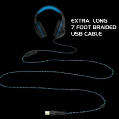 Best Enhance Voltaic Pro 7.1 Surround Gaming Headphones, USB, Black/Blue (ENVOH7L100BLEW)