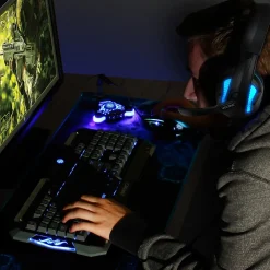 Best Enhance Voltaic Pro 7.1 Surround Gaming Headphones, USB, Black/Blue (ENVOH7L100BLEW)