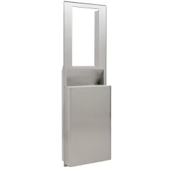 ® Flex High Capacity Trash Receptacle for 15” Wall Cavity by GP PRO, Stainless, 9.03"W x 21.75"D x 60.25”H (59791)<enmotion